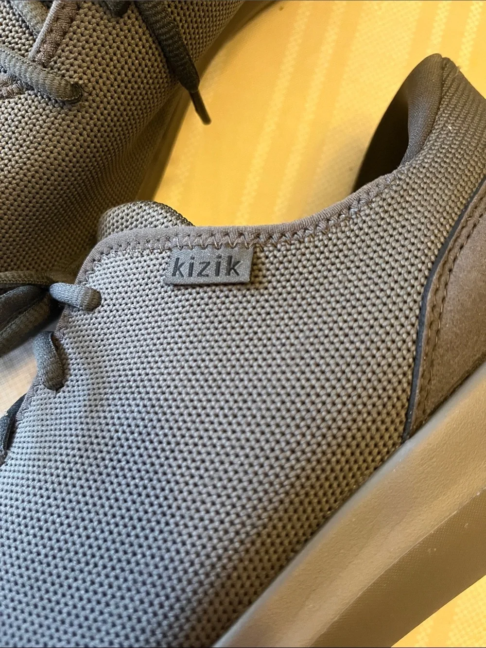 Kizik Men's Charcoal Slip-On Knit Sneaker with Laces size 13W